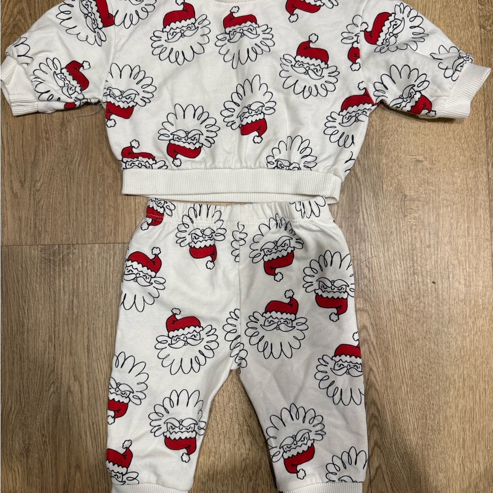 Cat & Jack White and Red Santa Kids Matching Set